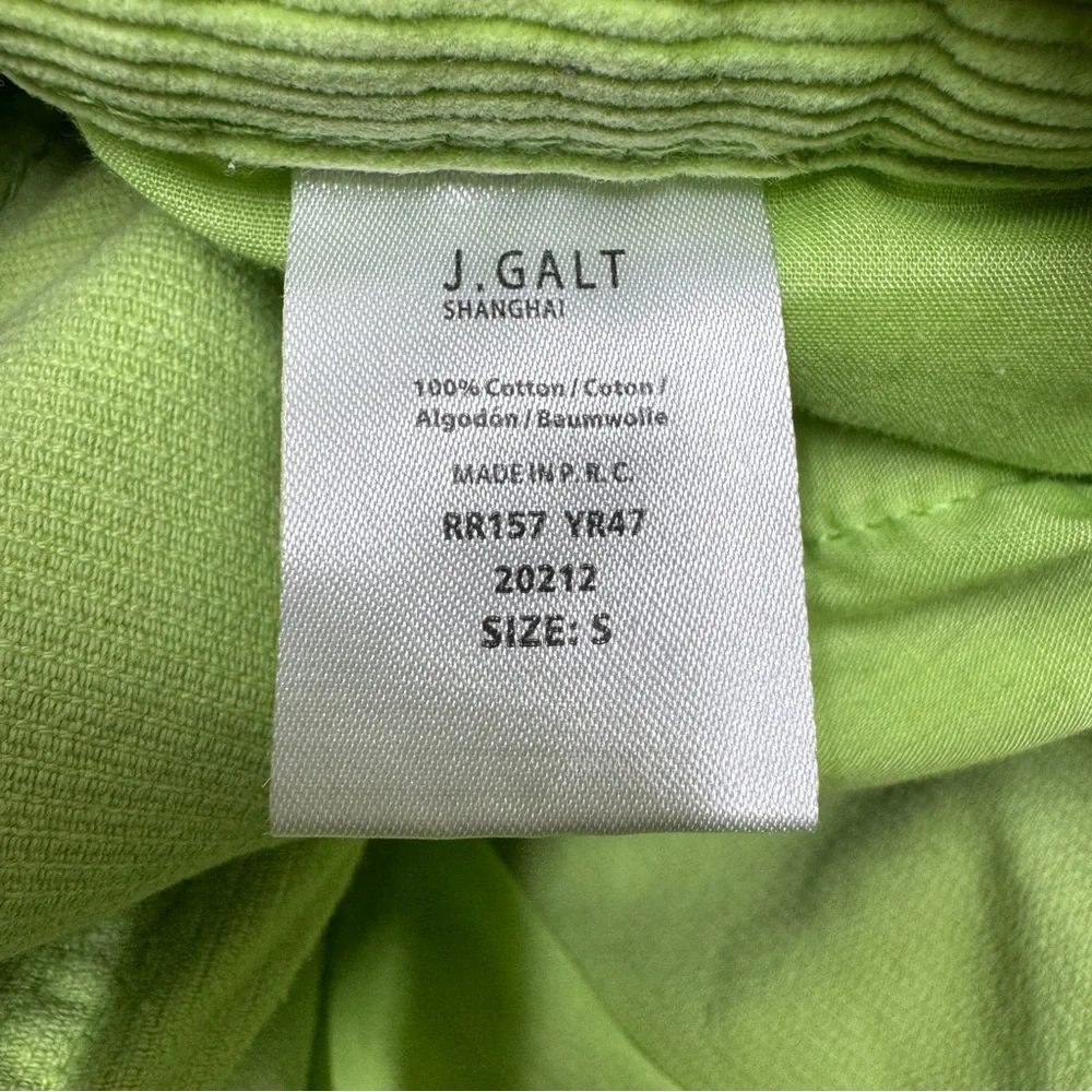 {Brandy Melville x John Galt} Lime Green Corduroy Wide Relaxed Baggy Cargo Pants - Picture 3 of 4